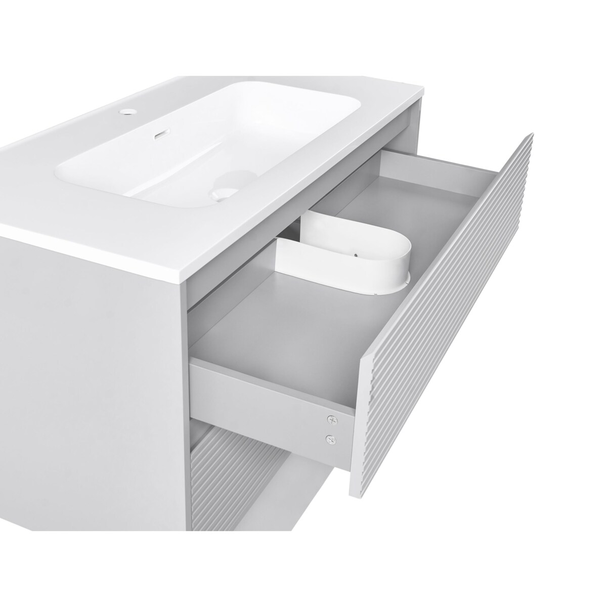 Szafka łazienkowa wisząca z umywalką BAHIA 100 cm Szary