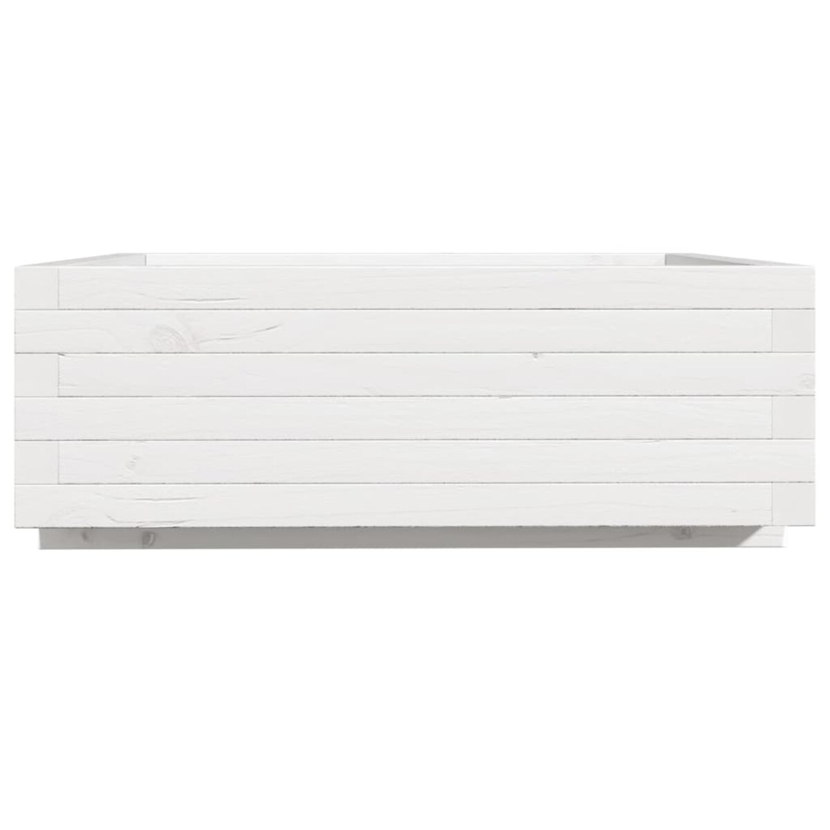 vidaXL Donica ogrodowa, biała, 70x70x26,5 cm, lite drewno sosnowe