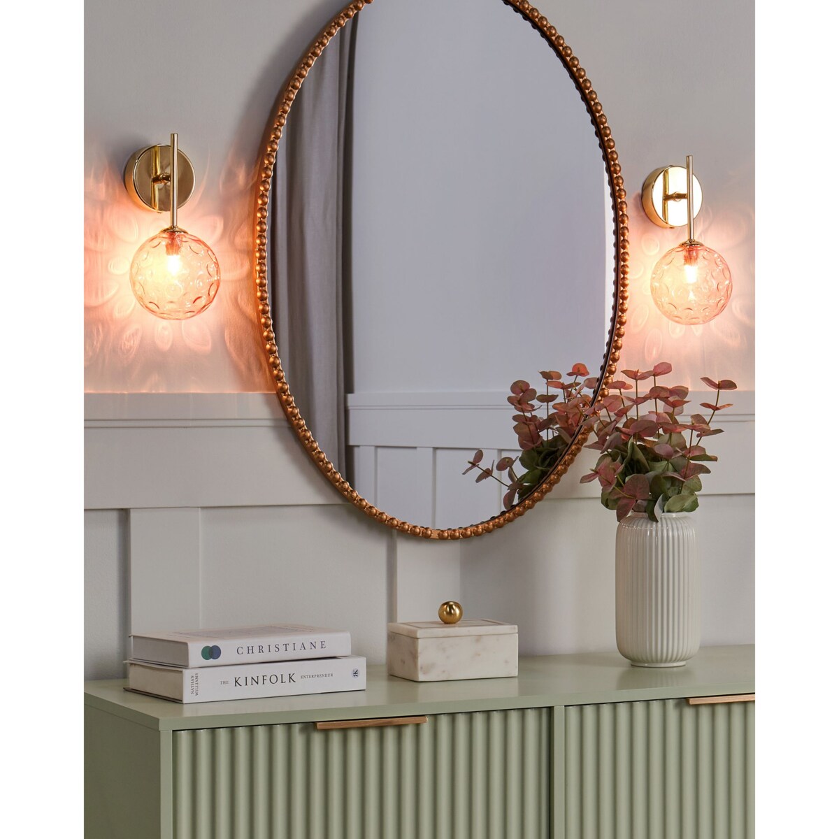 Zestaw 2 szklanych lamp ściennych różowy ANADYR