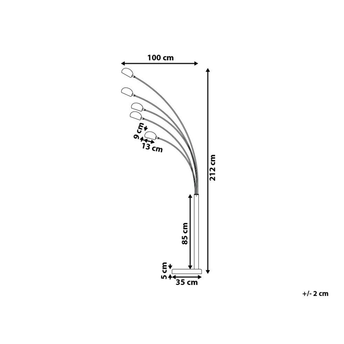 Lampa podłogowa regulowana metalowa srebrna FLINDERS