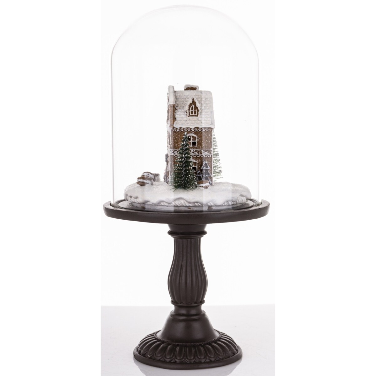 Domek piernikowy w szklanej kopule LED35x17x17 cm CROMEN