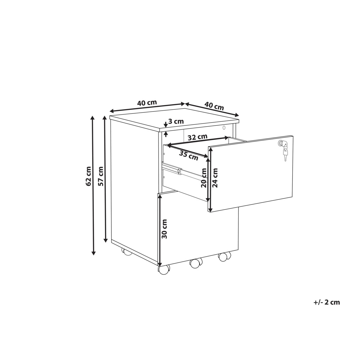 Szafka biurowa biała JOHNSON