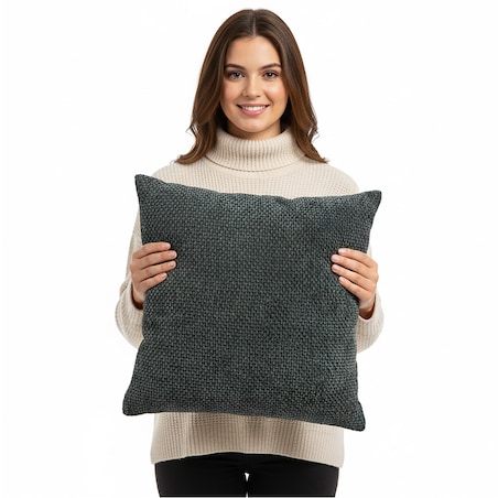 Poduszka Z Wkładem Ozdobna Jesienna Dekoracyjna 45X45 Cm Szara