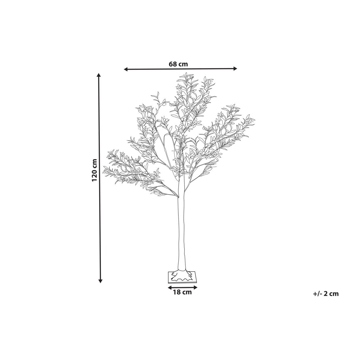 Dekoracja ogrodowa LED drzewko ze światełkami 120 cm zielona CELIONI