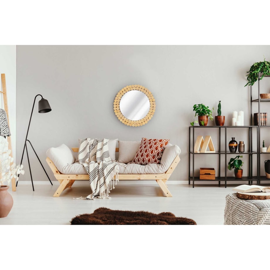 LUSTRO ŚCIENNE BOHO 36CM KLNA-MR01