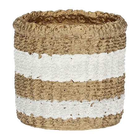 Rustykalna osłonka na doniczkę Pueblo - Beżowy, 11.5 cm