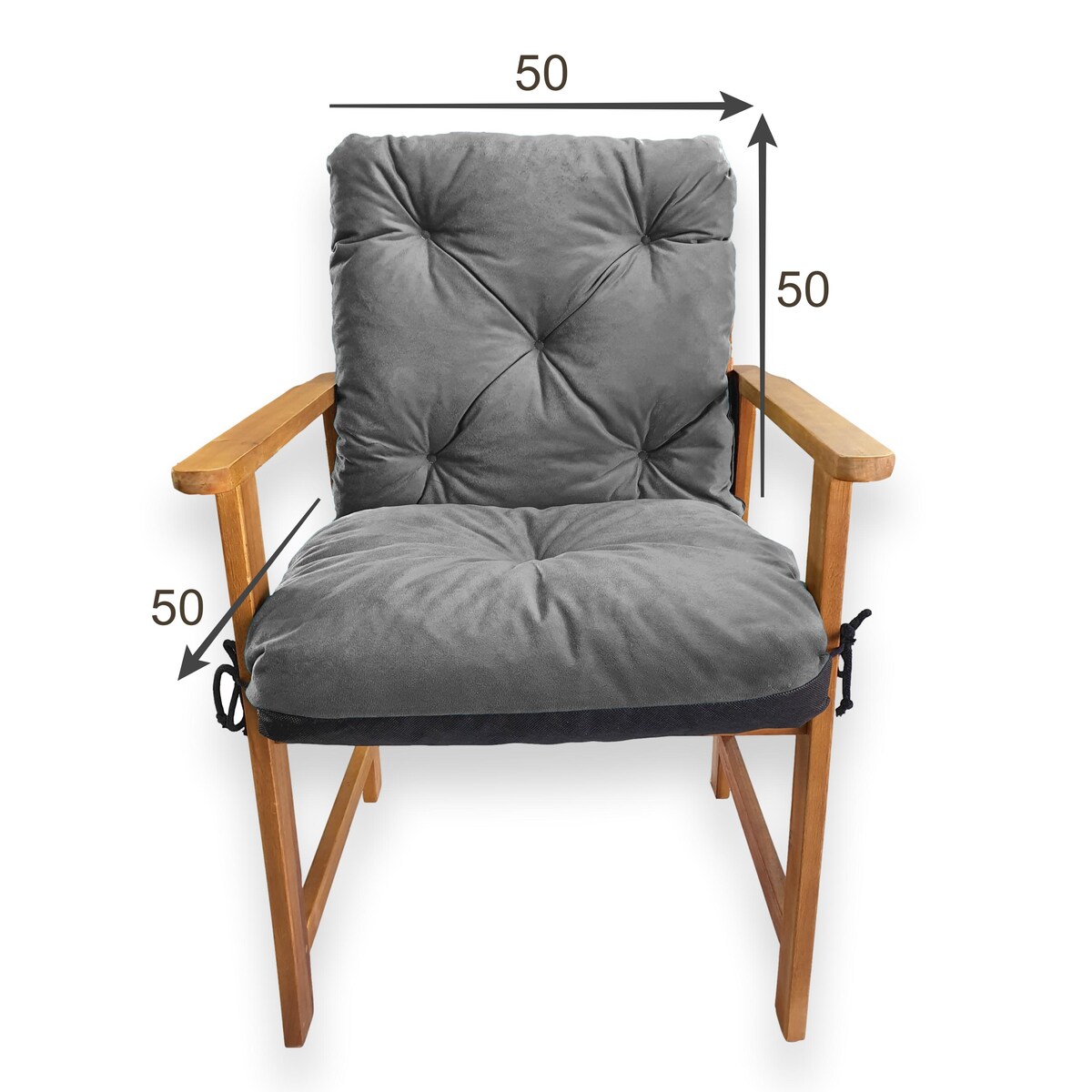 Poduszki na fotele ogrodowe, 50x50x50 cm, Grafit