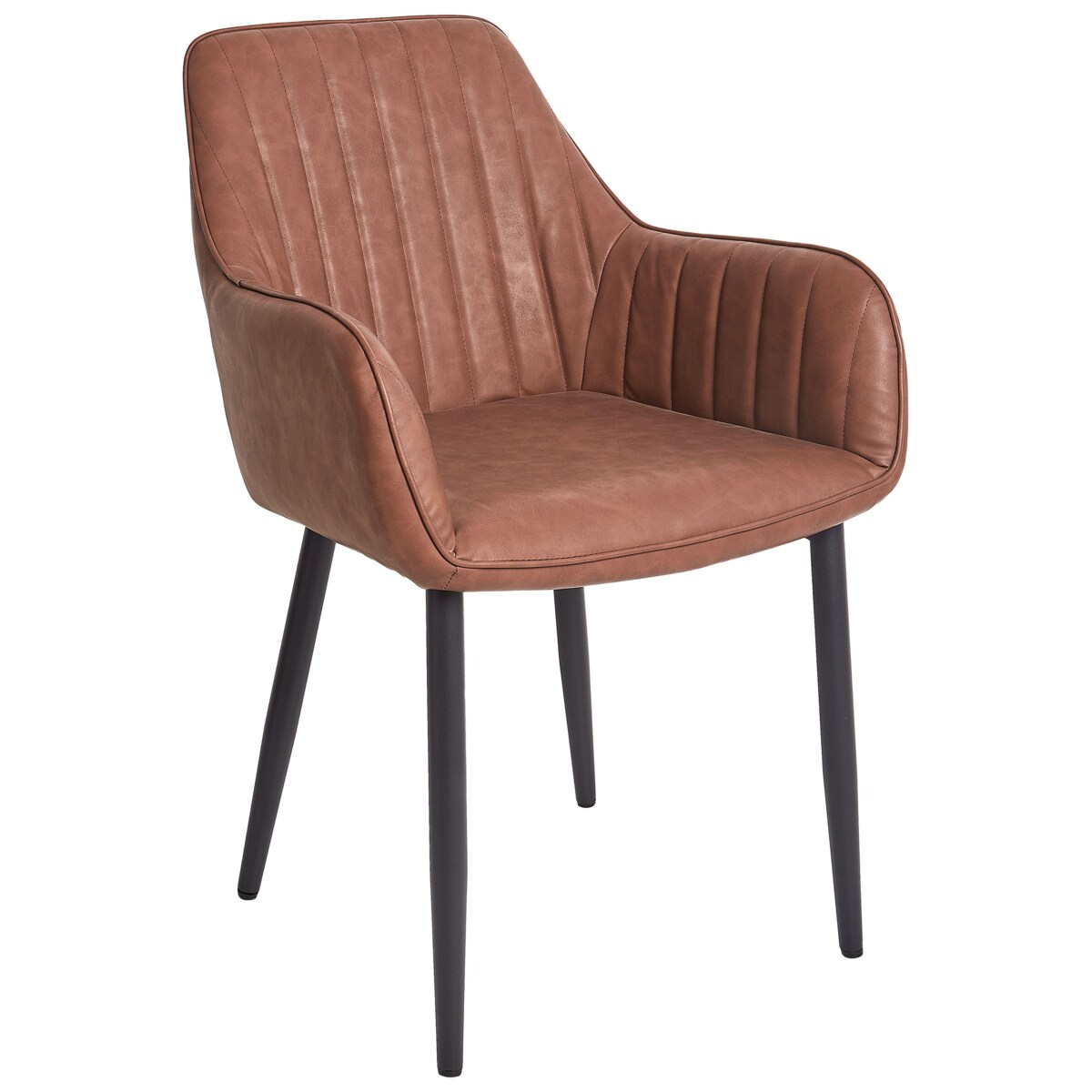 Zestaw 2 Skóra ekologiczna Krzesło do jadalni Brązowy WELLSTON