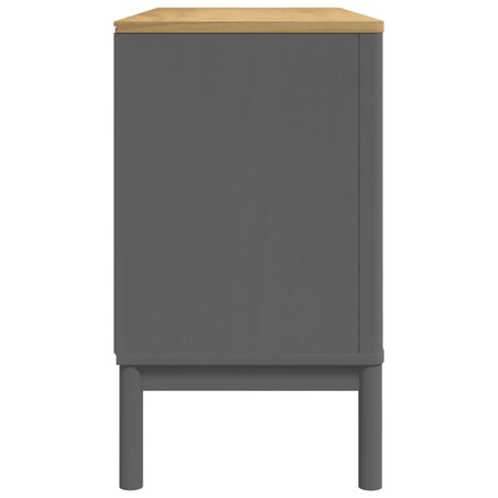vidaXL Szafka FLORO, szara, 114x43x74 cm, lite drewno sosnowe