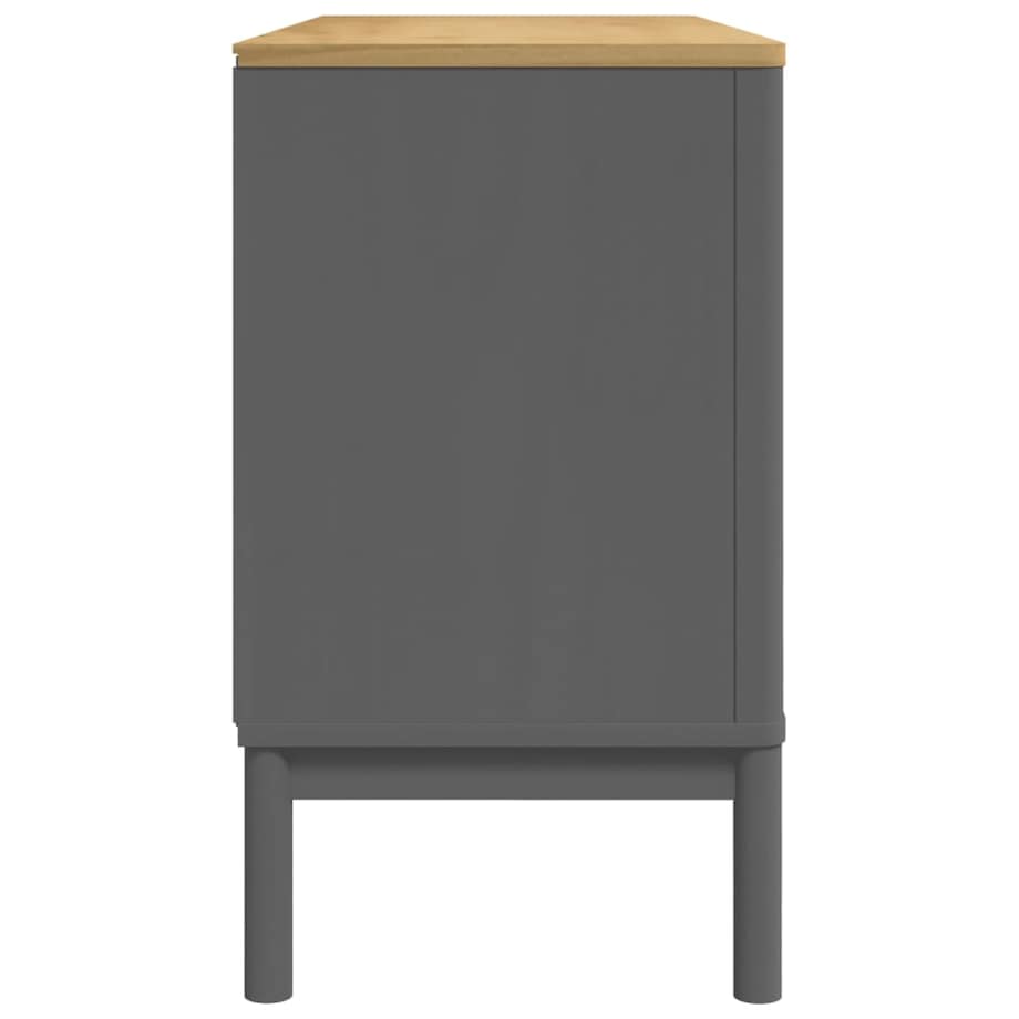 vidaXL Szafka FLORO, szara, 114x43x74 cm, lite drewno sosnowe