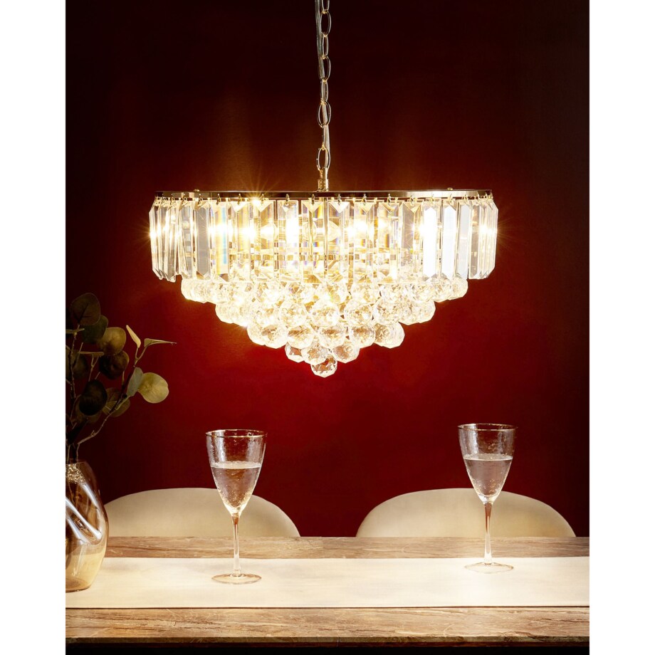 Żyrandol kryształowy 49 cm złoty ACHEIRO