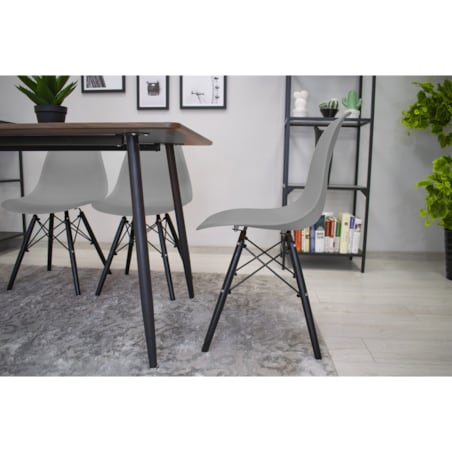 Krzesło Do Jadalni Kuchni Salonu Osaka Szare / Nogi Czarne X 3