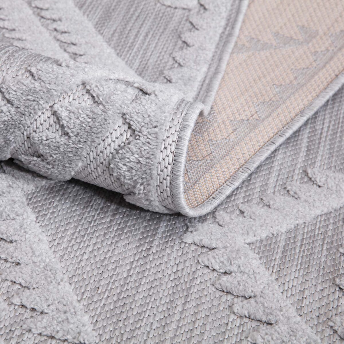 Dywan na zewnątrz i do wnętrz romby Sanori 4540 Szary 80x150