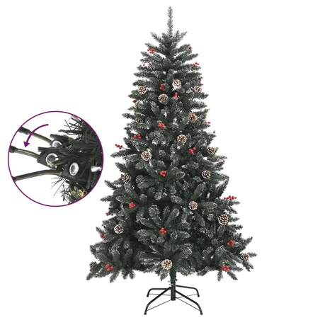 vidaXL Sztuczna choinka ze stojakiem, zielona, 150 cm, PVC