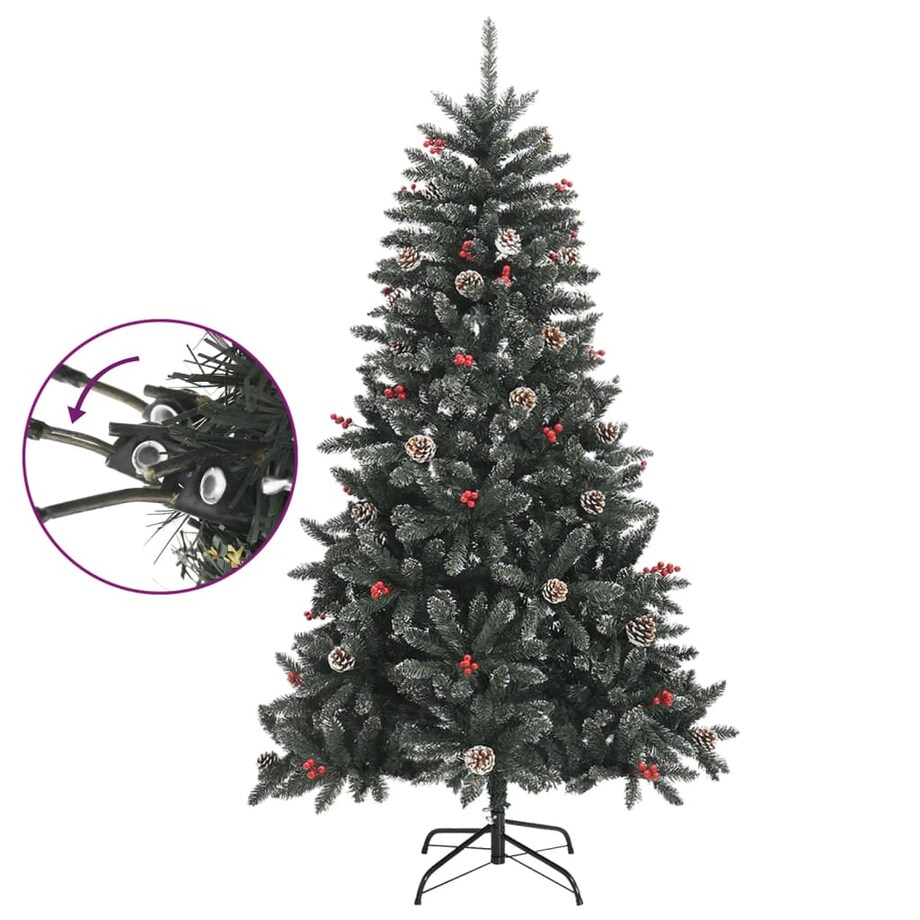 vidaXL Sztuczna choinka ze stojakiem, zielona, 150 cm, PVC