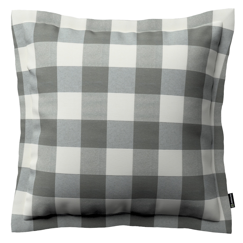 Poszewka Mona na poduszkę 45x45 szaro-biała krata (5,5x5,5cm)