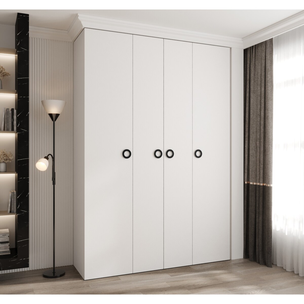 Szafa czterodrzwiowa Como 1 170 gł.50 biały+czarny