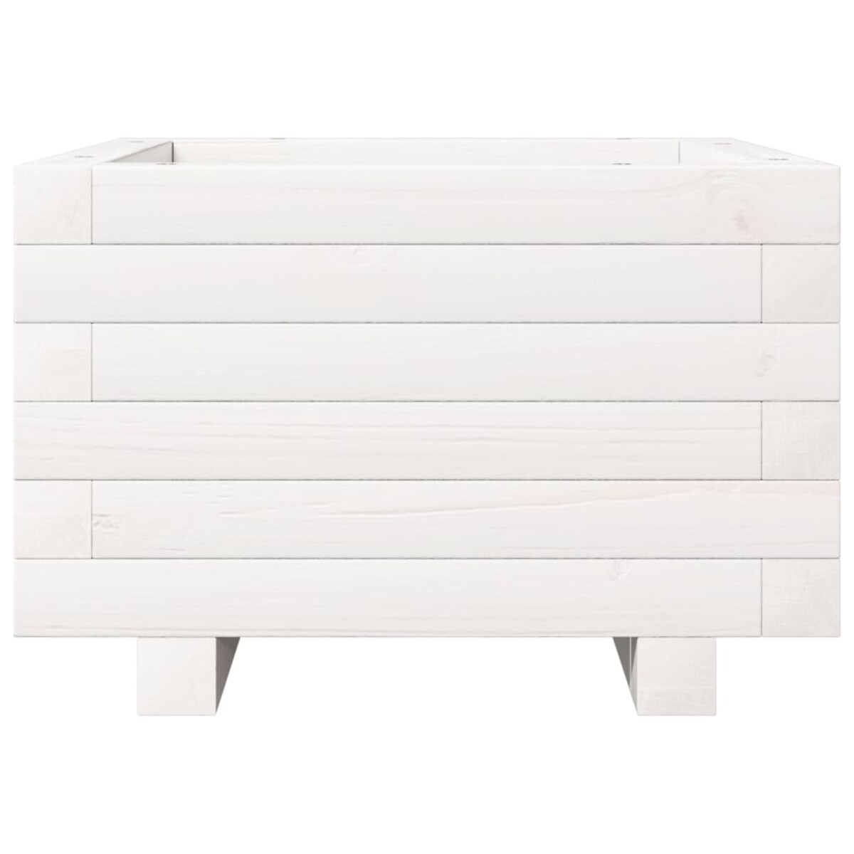 vidaXL Donica ogrodowa, biała, 40x40x26,5 cm, lite drewno sosnowe