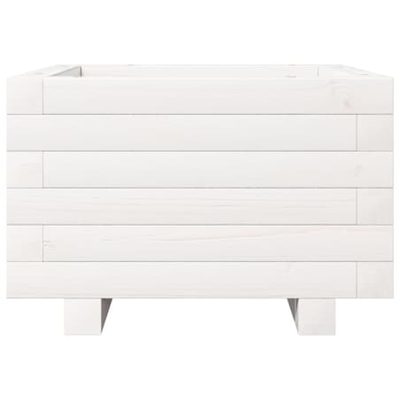 vidaXL Donica ogrodowa, biała, 40x40x26,5 cm, lite drewno sosnowe