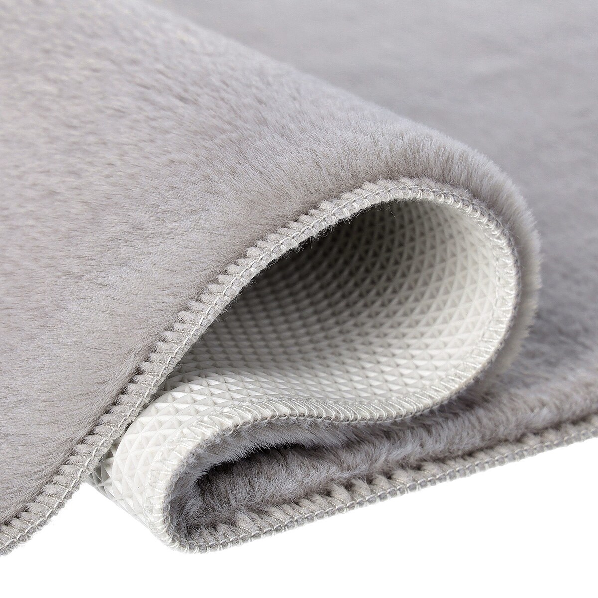 Dywanik łazienkowy Rabbit Szary Futro Królika Topila Maty antypoślizgowy 40x60