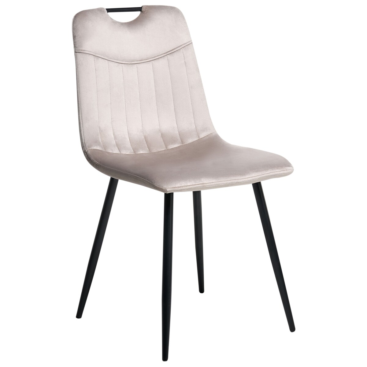 Zestaw 4 krzeseł do jadalni ARGYLE Welur Beżowoszary