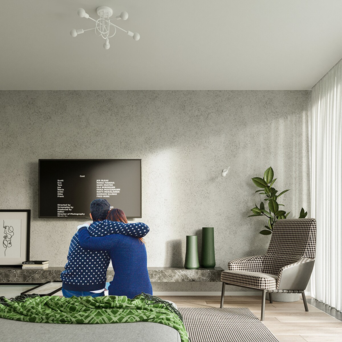 Żyrandol SUPEŁ 5 biały