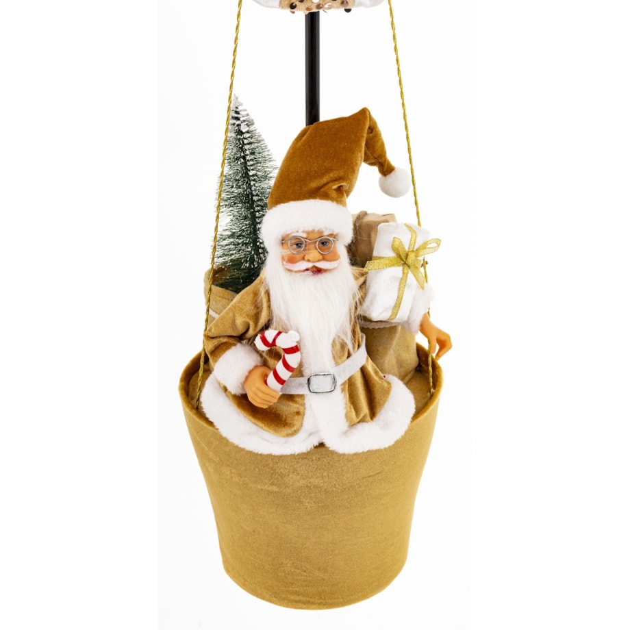 Figurka - Mikołaj w balonie 95x37x37 cm BALOON brązowozłoty