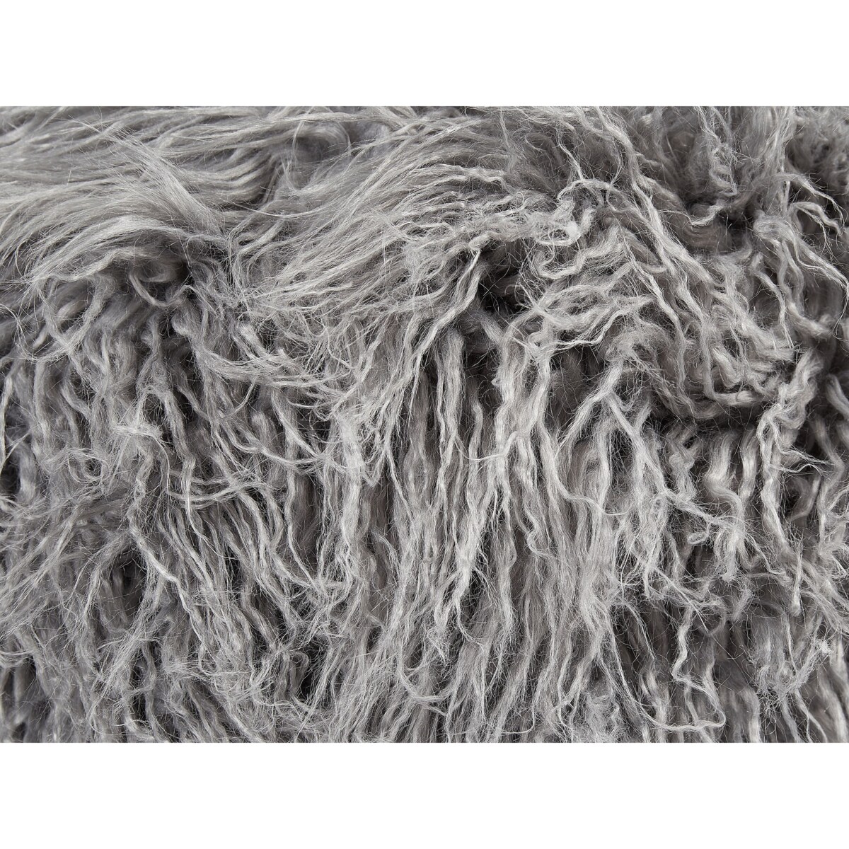 Puf futrzany 50 x 50 x 30 cm szary TUKKI