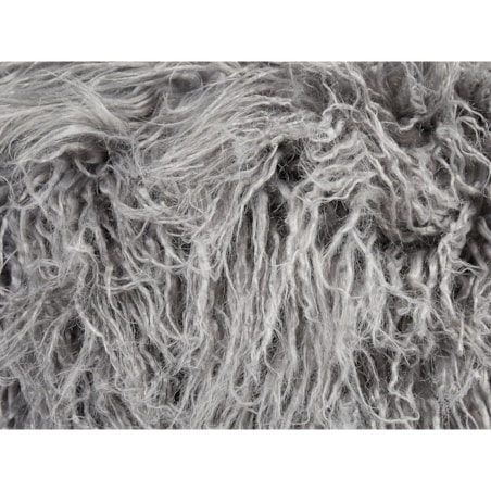 Puf futrzany 50 x 50 x 30 cm szary TUKKI