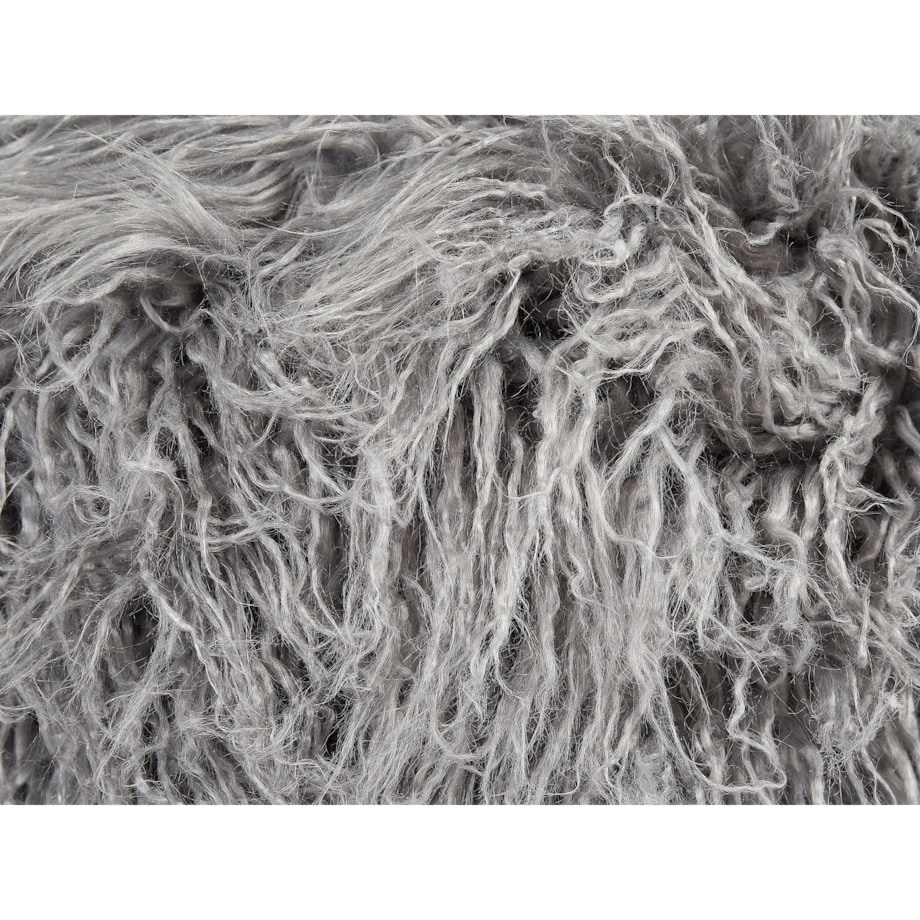 Puf futrzany 50 x 50 x 30 cm szary TUKKI