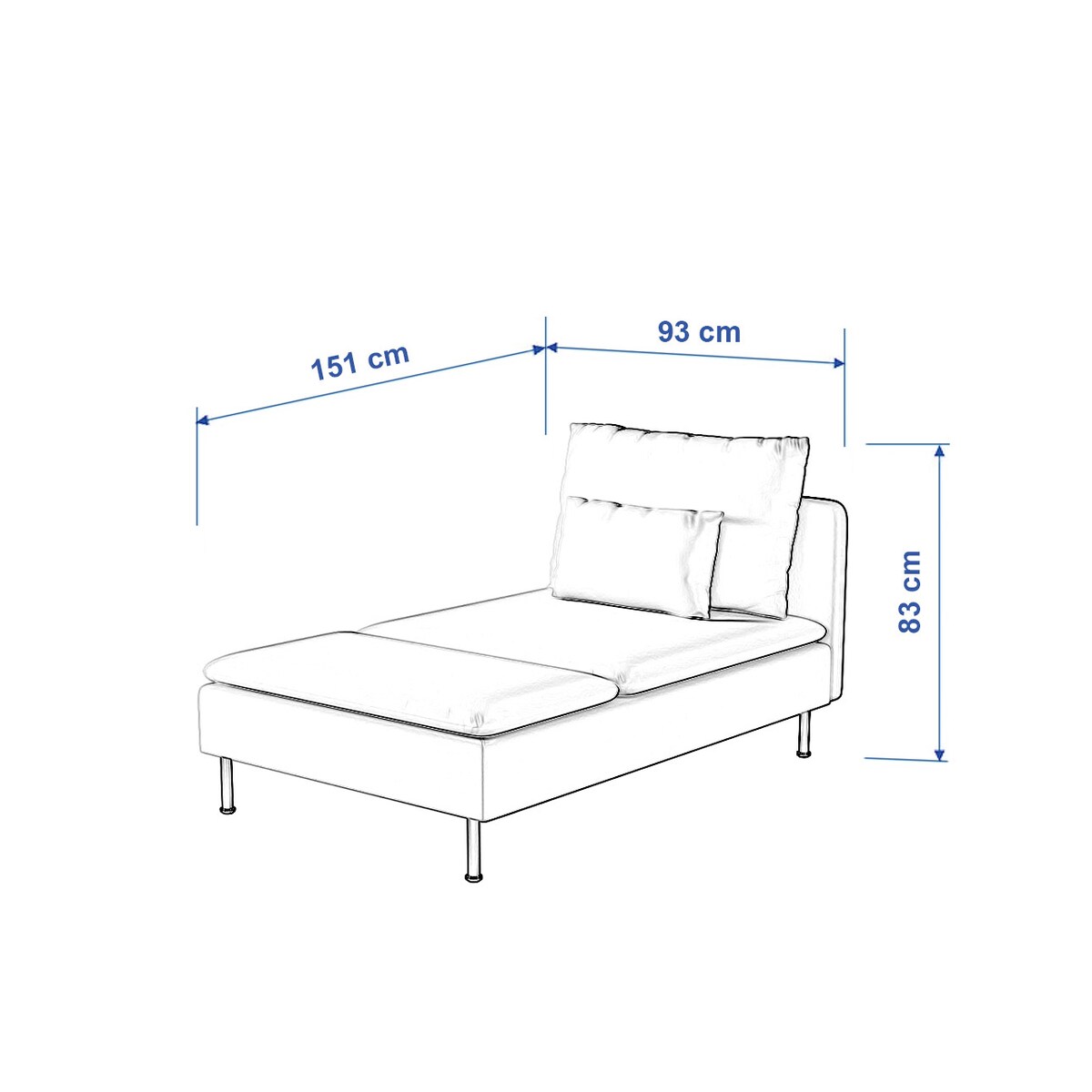 Pokrowiec na szezlong Söderhamn, miętowe łuki na kremowym tle, 93 x 151 x 83 cm, Cosy Home