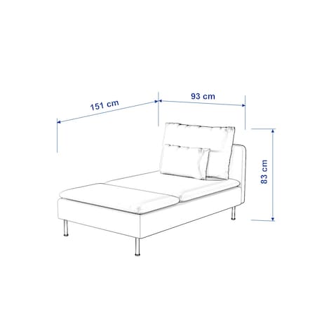 Pokrowiec na szezlong Söderhamn, miętowe łuki na kremowym tle, 93 x 151 x 83 cm, Cosy Home