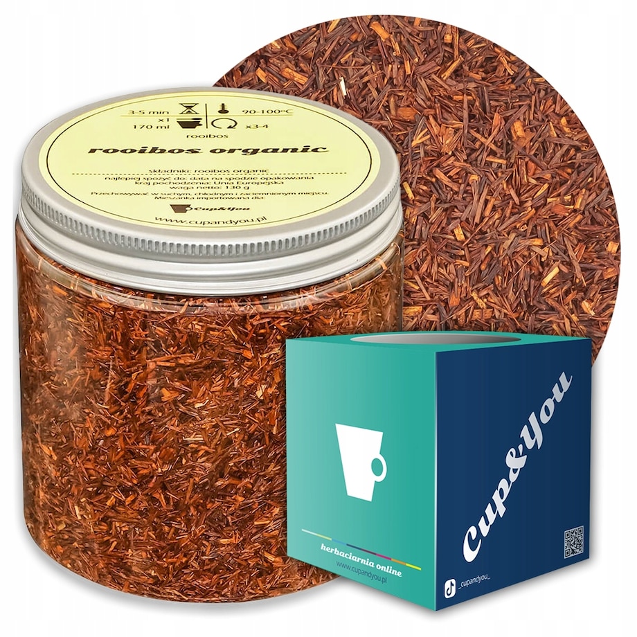 Herbata rooibos z czerwonokrzewu ORGANIC o pełnym silnym smaku rooibosa - herbata liściasta sypana mieszanka napar susz - gotowa na prezent upominek