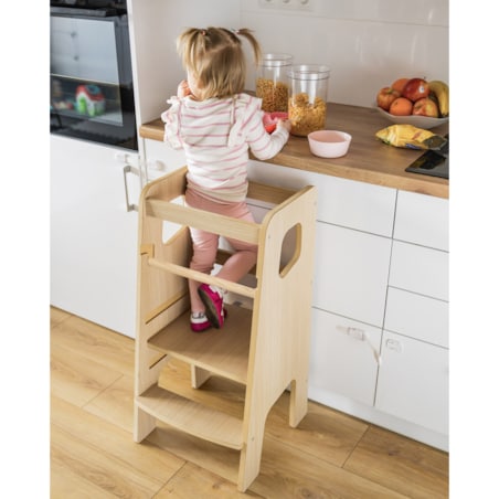 Montessori Kitchen Helper dla Dzieci DĄB Pomocnik Kuchenny Podest Polski