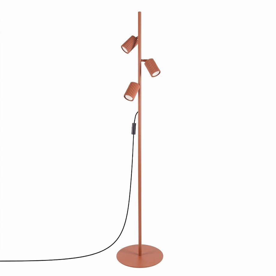 Lampa podłogowa KARBON 3 ochra czerwona