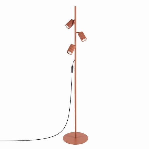 Lampa podłogowa KARBON 3 ochra czerwona