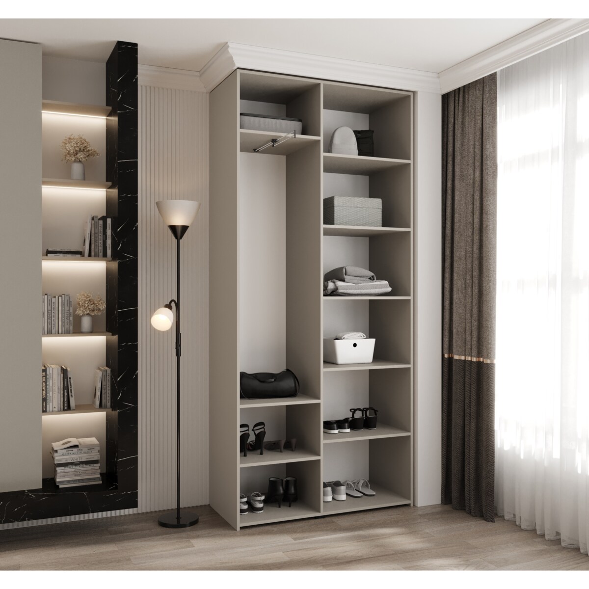 Szafa dwudrzwiowa Como 3 110 gł.40 kaszmir+czarny