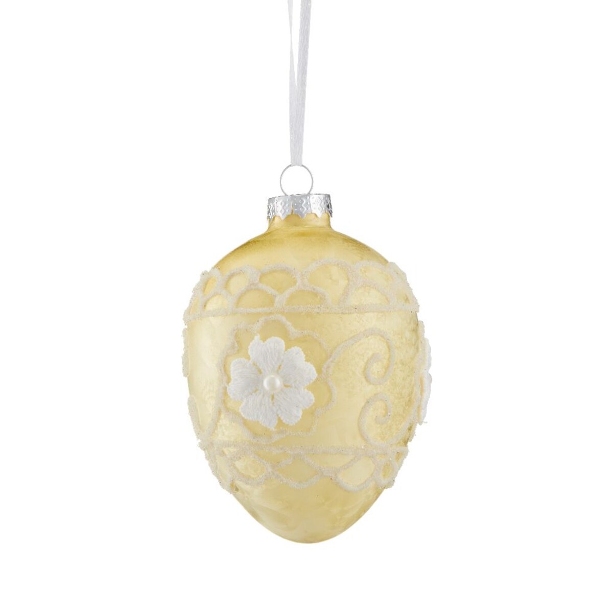 VILLA ITALIA Bombka jajko szklane żółte 10,5 cm