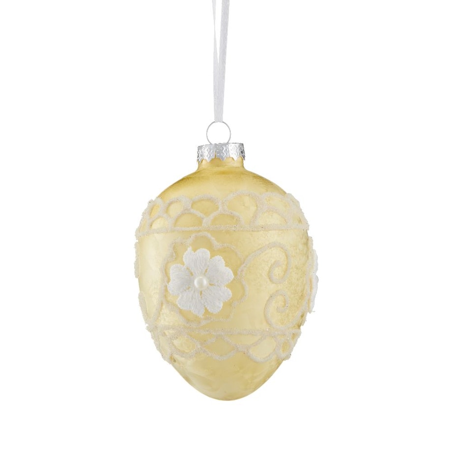 VILLA ITALIA Bombka jajko szklane żółte 10,5 cm