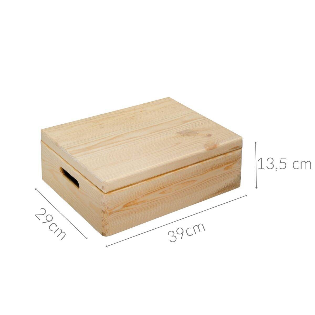 Skrzynka drewniana z uchwytami i pokrywą, 39 x 29 cm, Kesper