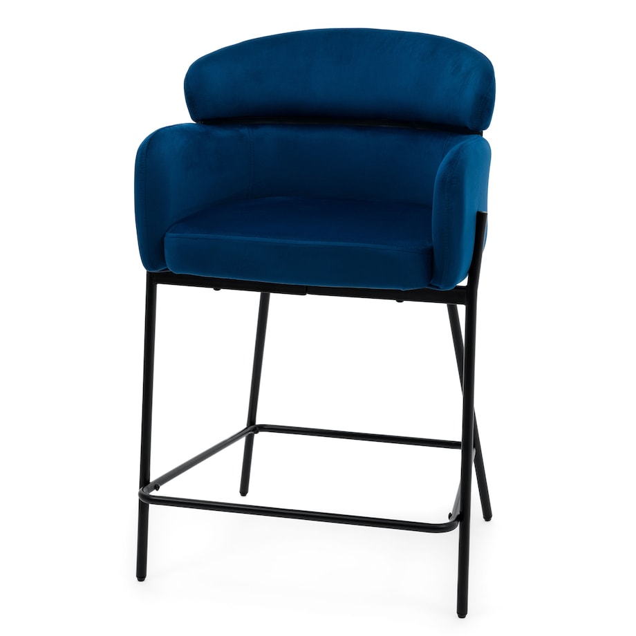 Hoker tapicerowany welurowy do salonu BOLZANO granatowy