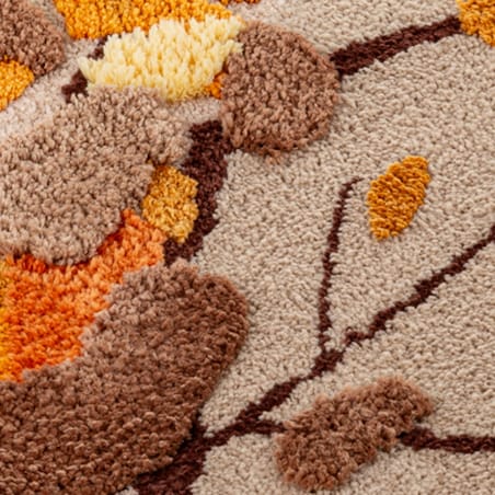 Dywanik łazienkowy Shaggy 3D Gaia 50x80 cm roślinny beżowy