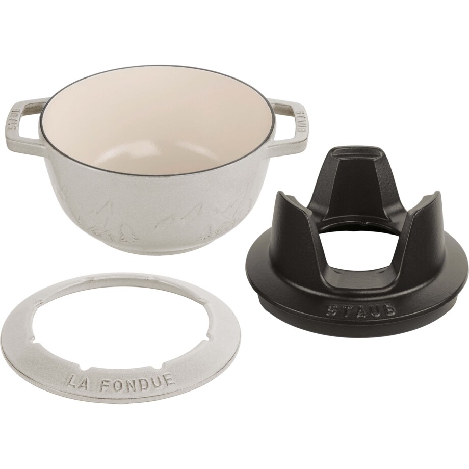 Zestaw do fondue Staub - 20 cm, Biała trufla