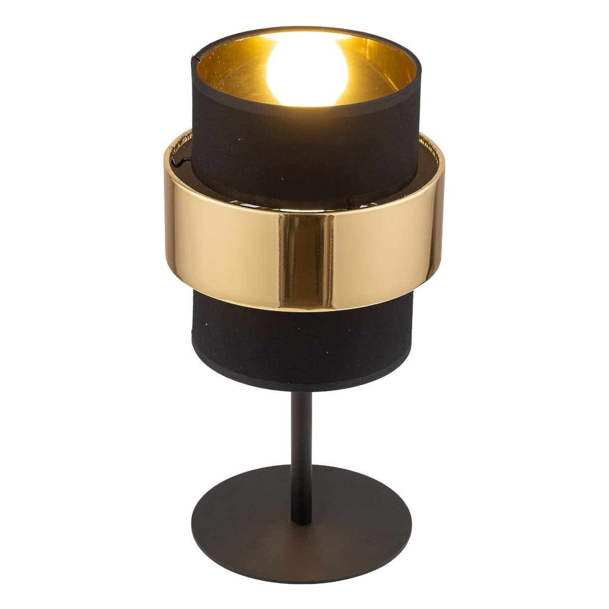 Lampka nocna glamour Calisto 4705 TK Lighting z tkaniny czarna złota