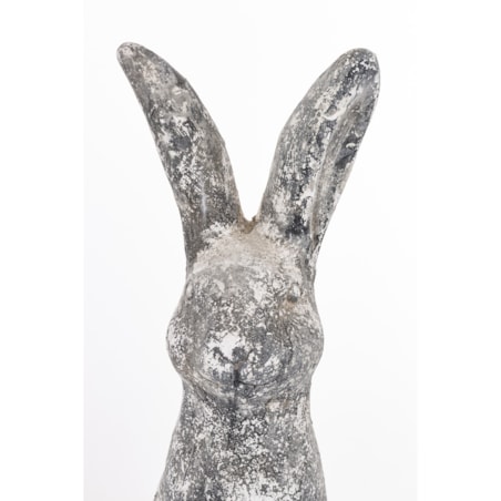 Dekoracja - cementowy szary królik wysoki 50x20x15 cm LEPORO
