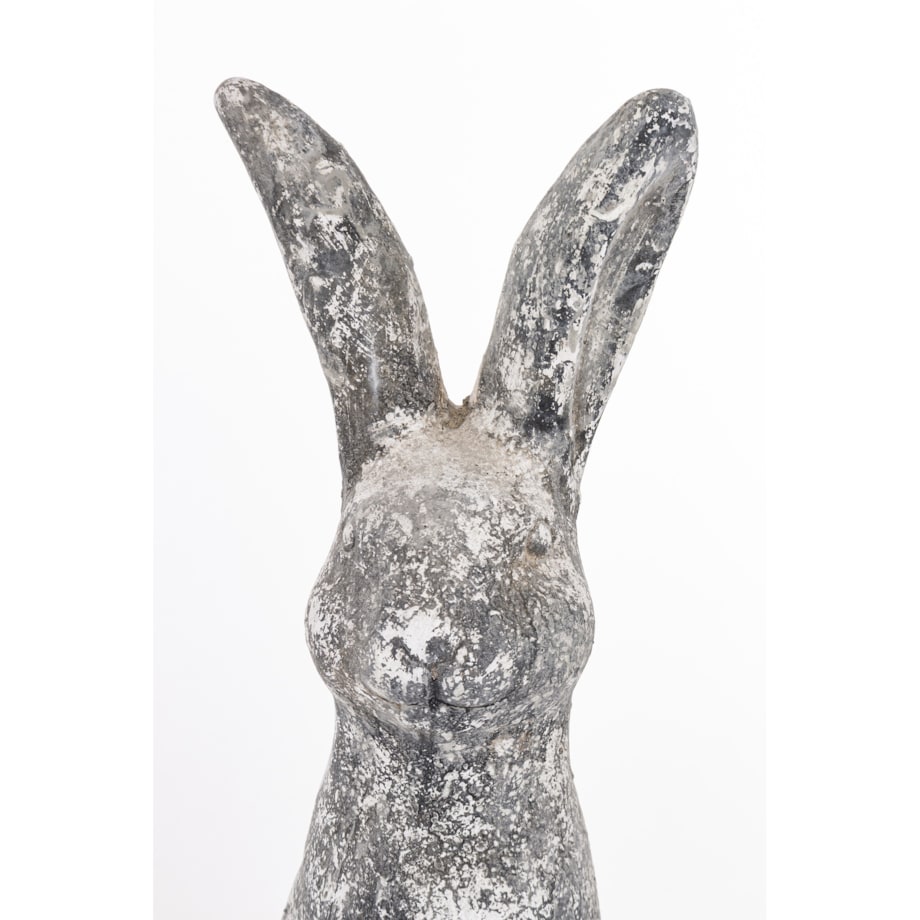 Dekoracja - cementowy szary królik wysoki 50x20x15 cm LEPORO
