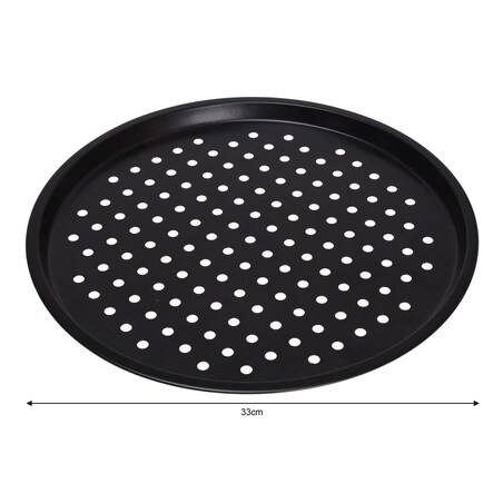 Forma blacha do pieczenia pizzy 33cm perforowana czarna KLAUSBERG