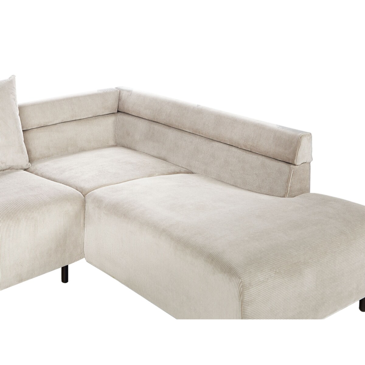 Narożnik LUNNER Sztruks Beżowy dla 4 osób Lewostronny