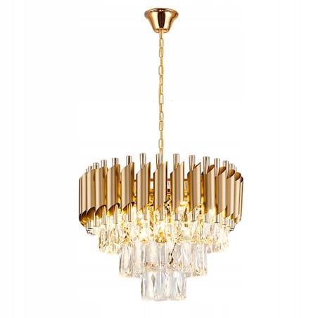 Lampa Sufitowa Kryształowa Glamour Złota Kryształ