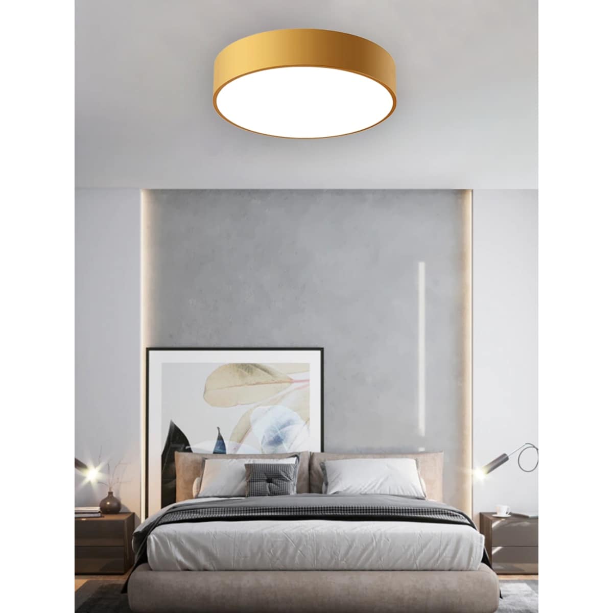 Lampa Sufitowa Plafon Salon Glamour Złota 30Cm